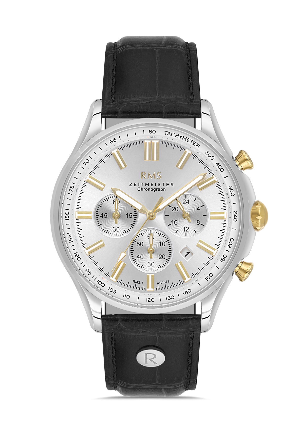 RMS Silver Dial Silver-Plated Men's Wristwatch