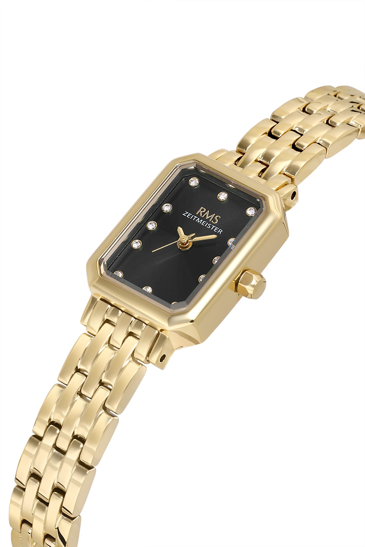 RMS Women's Black Dial Gold Stainless Steel Watch - RMS.1.AG2229.22