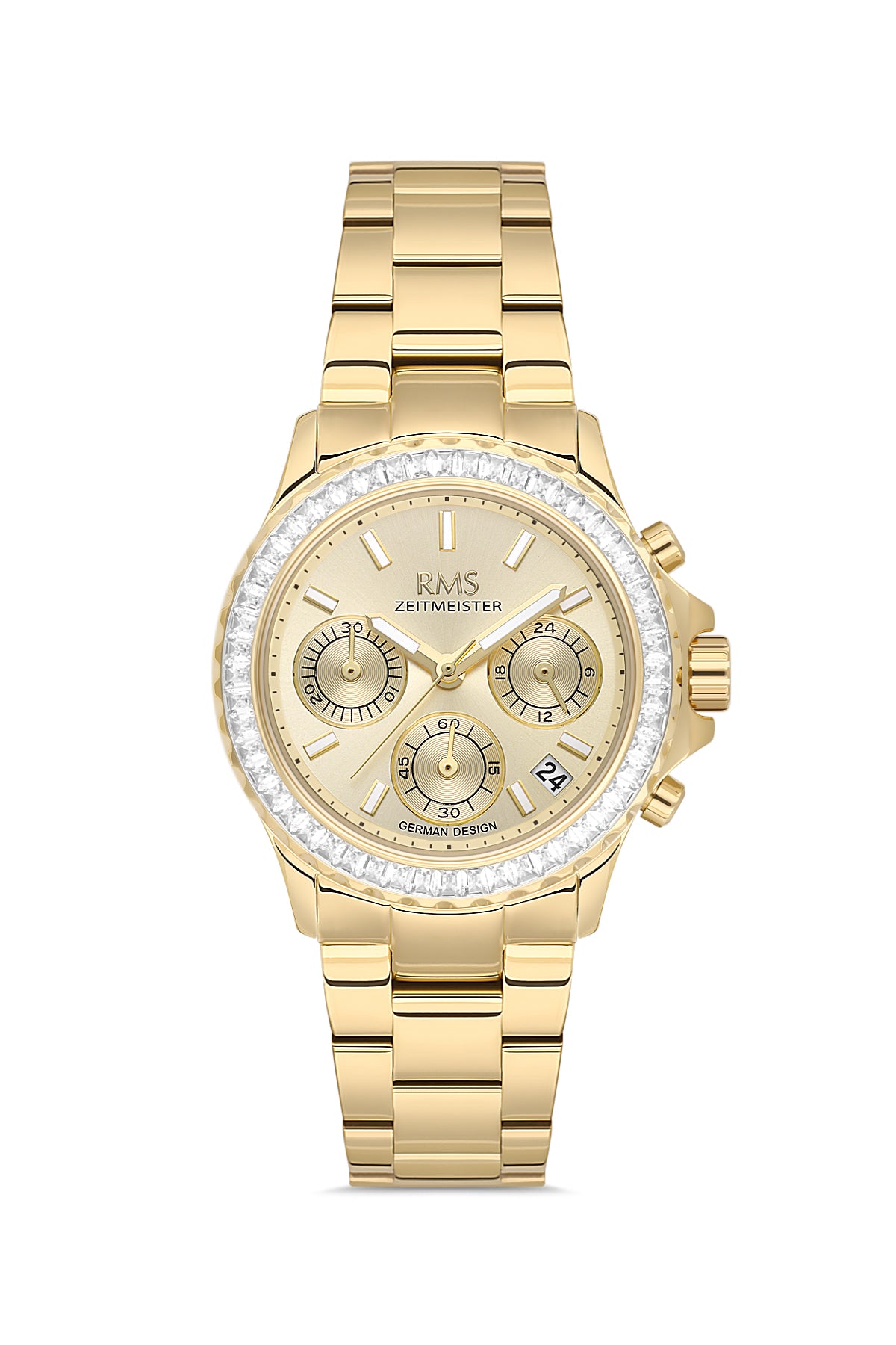 RMS Women's Gold Dial Gold Multi Function Stainless Steel Watch - RMS.1.AG2169.25