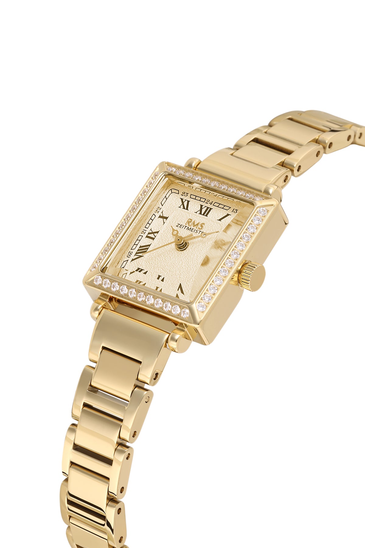 RMS Zeitmeister RMS.1.AG2167.25 women's watch with gold dial, gold case and stainless steel bracelet – view 3
