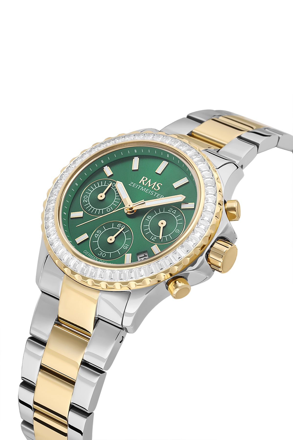 RMS Women's Green Dial Gold & Silver Multi Function Stainless Steel Watch - RMS.1.AG2169.49