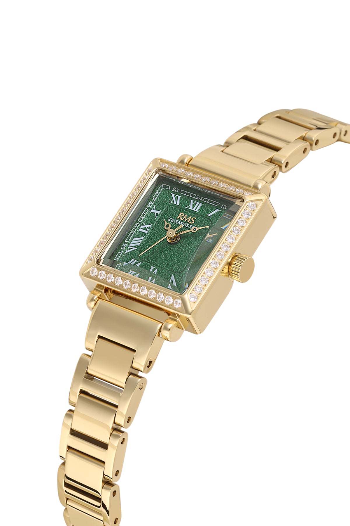 RMS Zeitmeister Green Dial Gold Plated Women's Watch - Stainless Steel Bracelet - RMS.1.AG2167.29