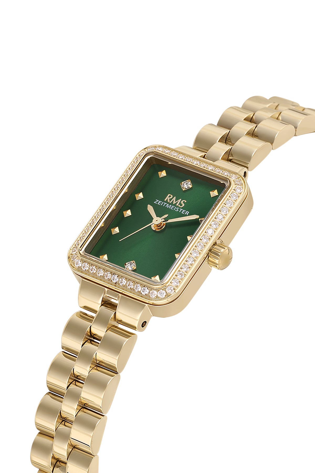 RMS Women's Green Dial Gold Stone Detailed Stainless Steel Watch - RMS.1.AG2225.29