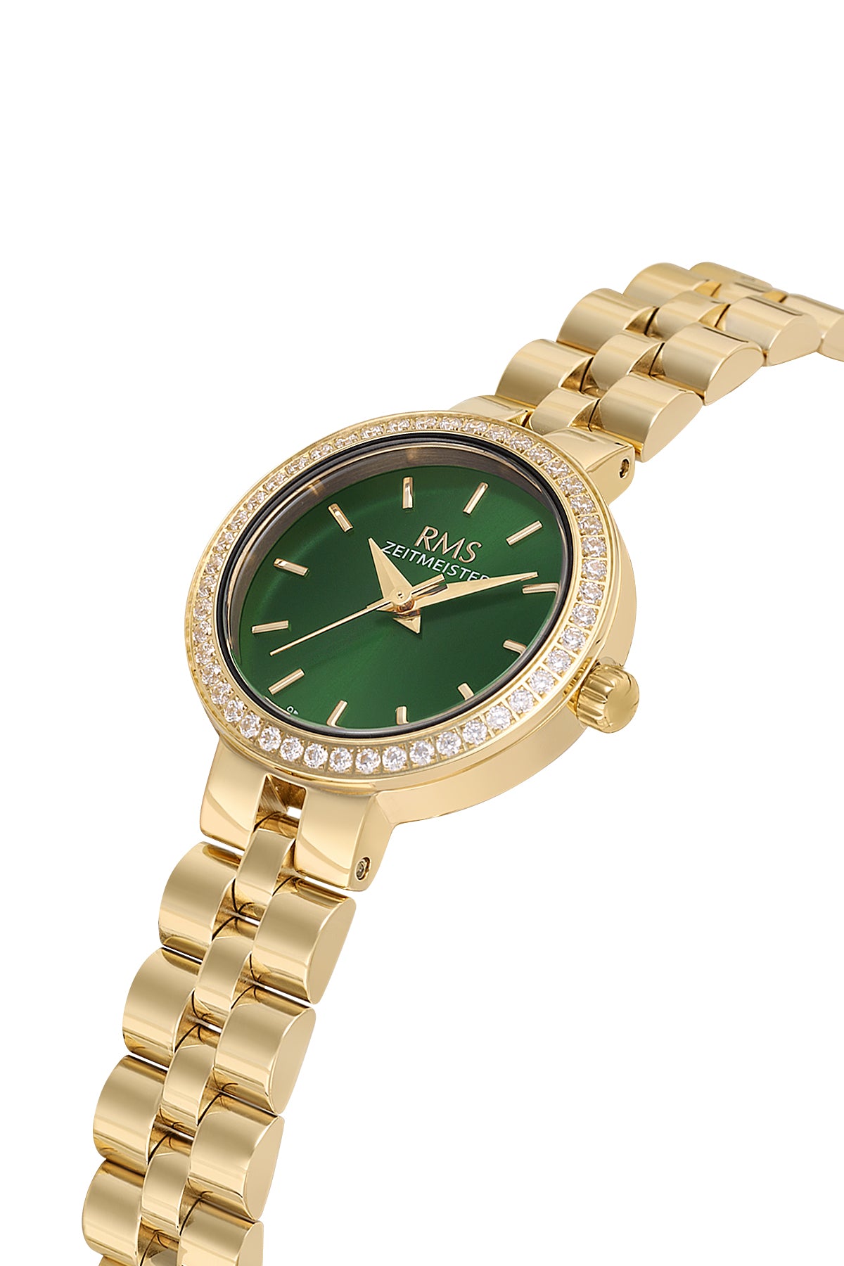 RMS Women's Green Dial Gold Stone Detailed Stainless Steel Watch - RMS.1.AG2226.29