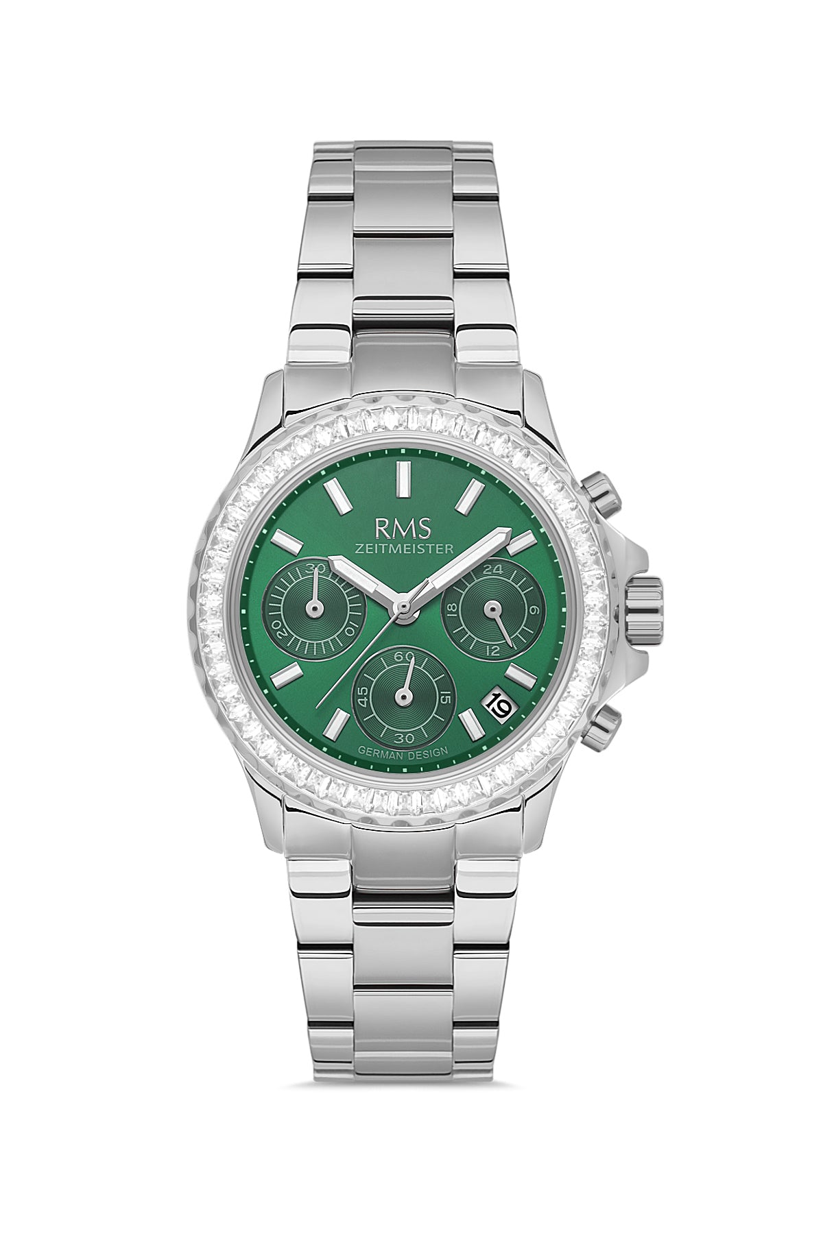 RMS Women's Green Dial Silver Multi Function Stainless Steel Watch - RMS.1.AG2169.19