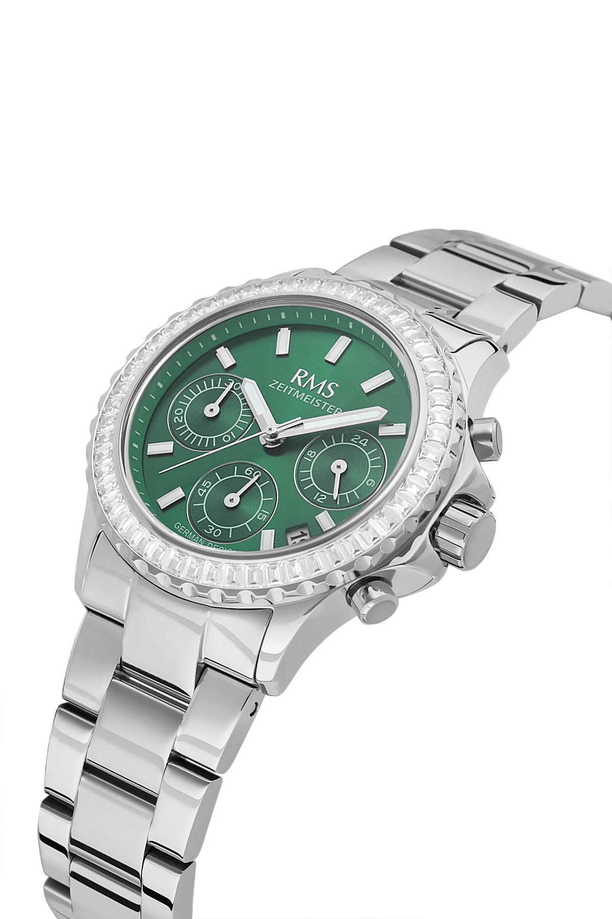 RMS Women's Green Dial Silver Multi Function Stainless Steel Watch - RMS.1.AG2169.19