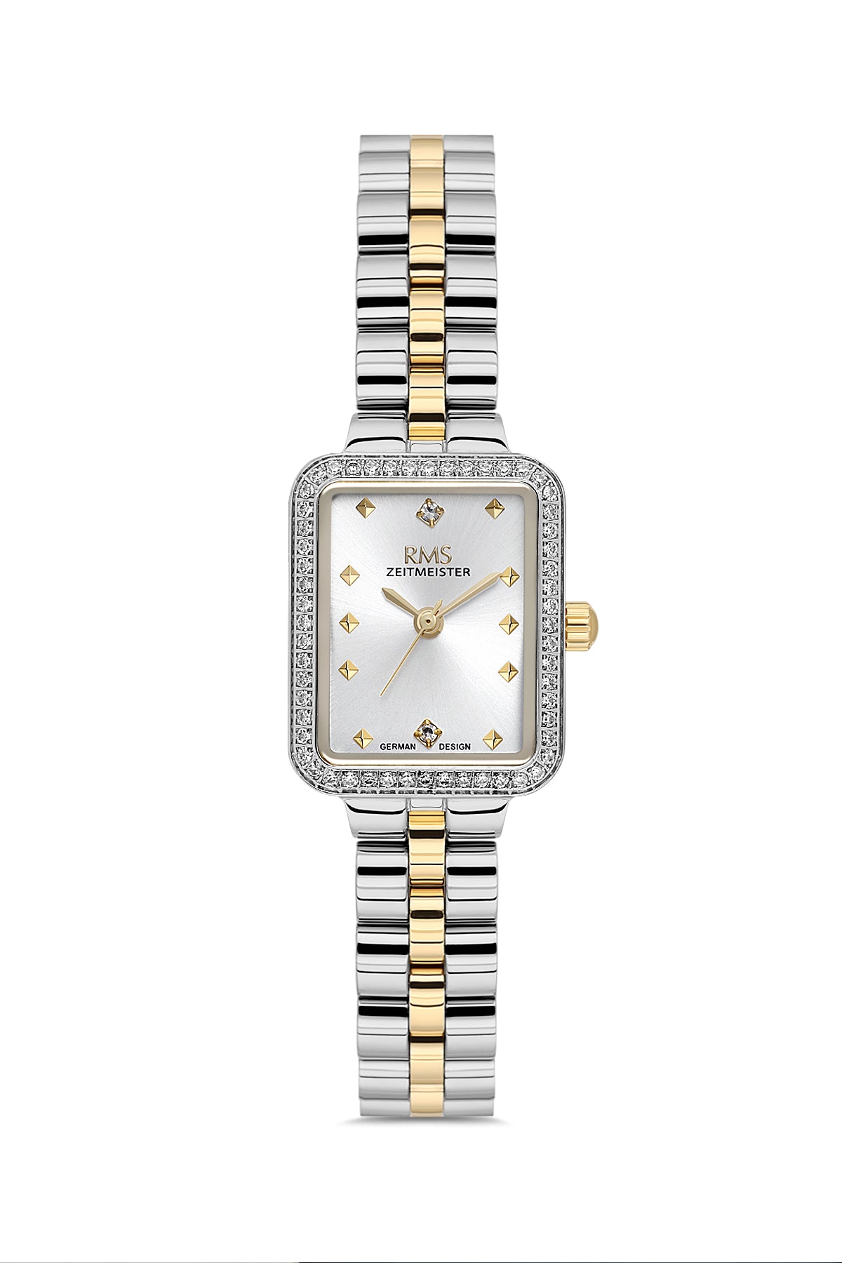 RMS Women's Silver Dial Gold & Silver Stone Detailed Stainless Steel Watch - RMS.1.AG2225.40