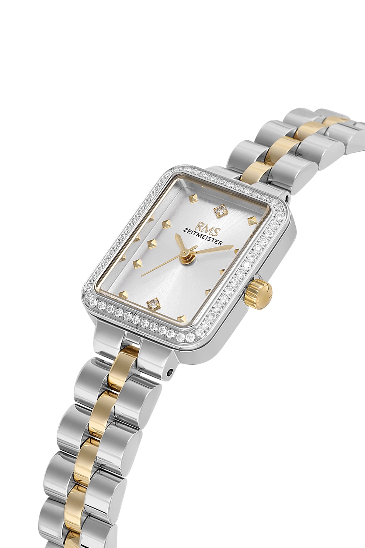 RMS Women's Silver Dial Gold & Silver Stone Detailed Stainless Steel Watch - RMS.1.AG2225.40