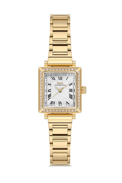 RMS Zeitmeister Silver Dial Gold Plated Women's Watch - Stainless Steel Bracelet - RMS.1.AG2167.20