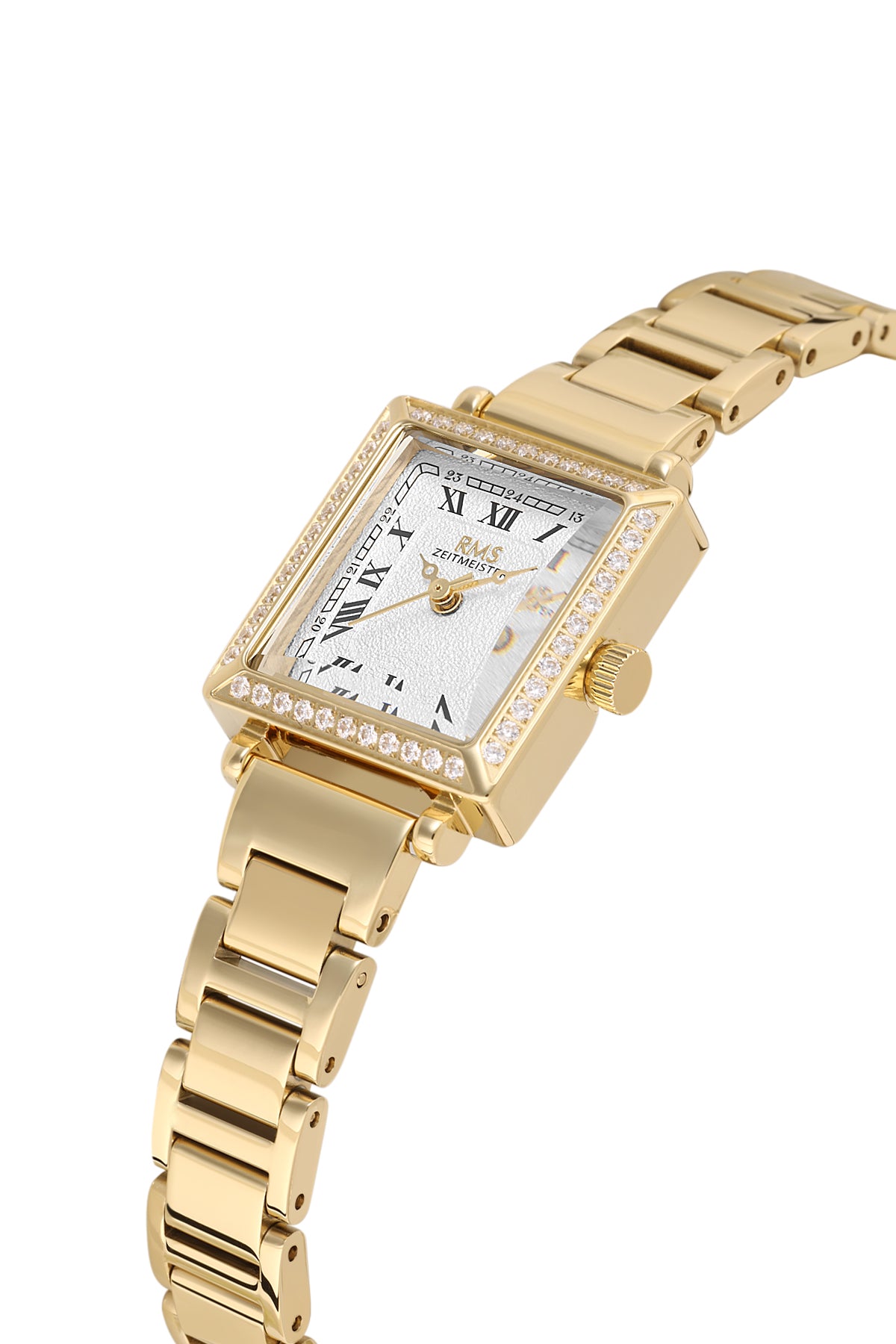 RMS Zeitmeister RMS.1.AG2167.20 women's watch with silver dial, gold case and stainless steel bracelet – view 3