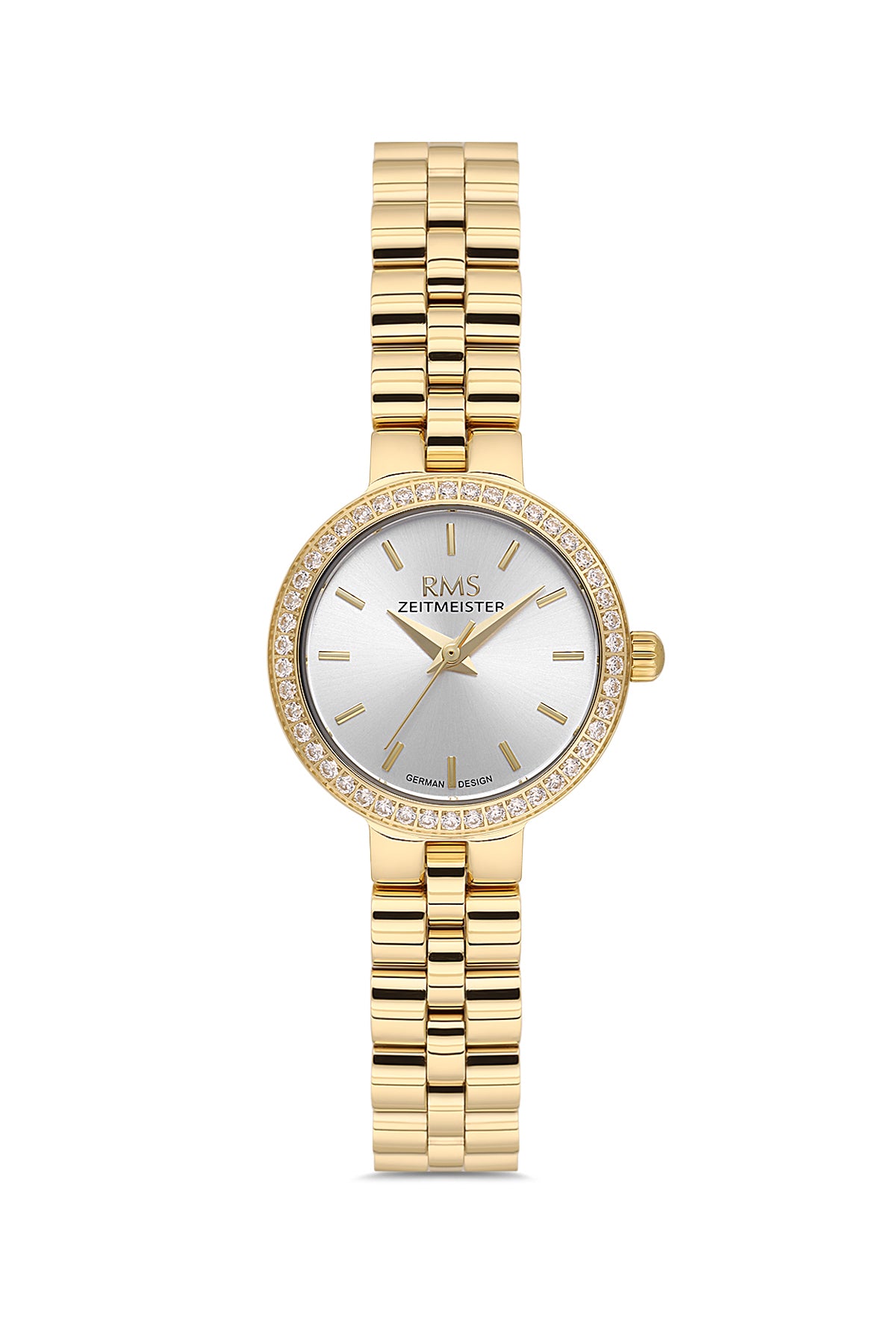 RMS Women's Silver Dial Gold Stone Detailed Stainless Steel Watch - RMS.1.AG2226.20