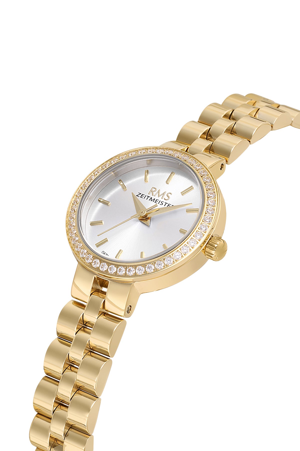 RMS Women's Silver Dial Gold Stone Detailed Stainless Steel Watch - RMS.1.AG2226.20