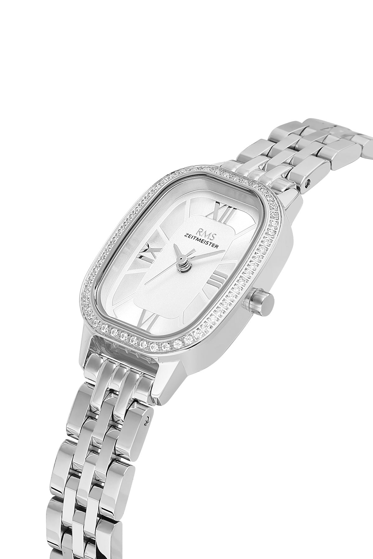 RMS Women's Silver Dial Silver Stone Detailed Stainless Steel Watch - RMS.1.AG2158.10