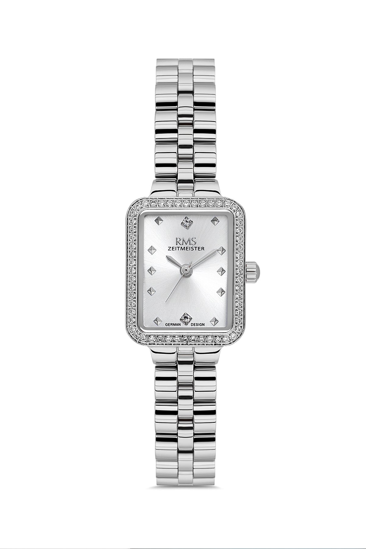 RMS Women's Silver Dial Silver Stone Detailed Stainless Steel Watch - RMS.1.AG2225.10