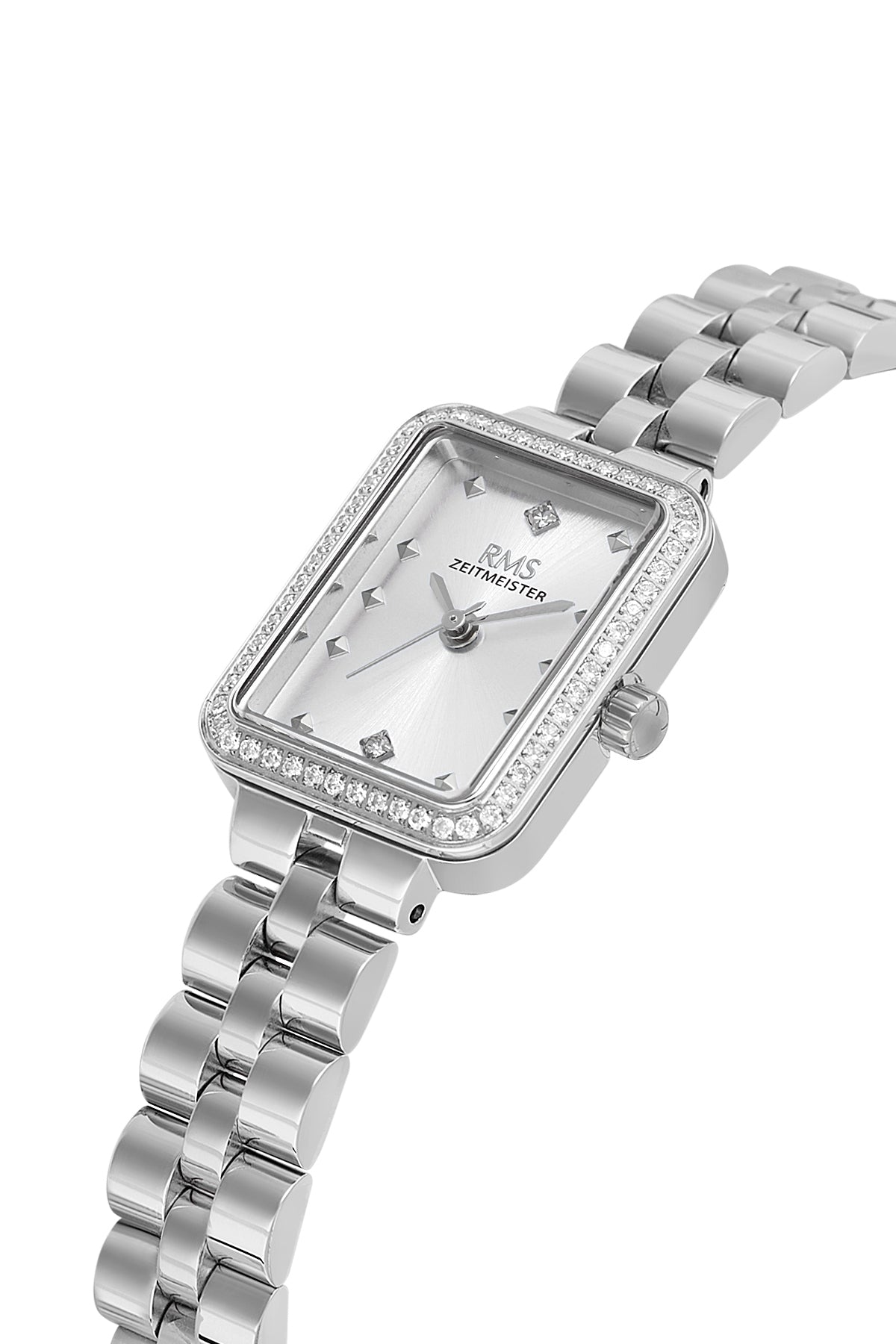 RMS Women's Silver Dial Silver Stone Detailed Stainless Steel Watch - RMS.1.AG2225.10