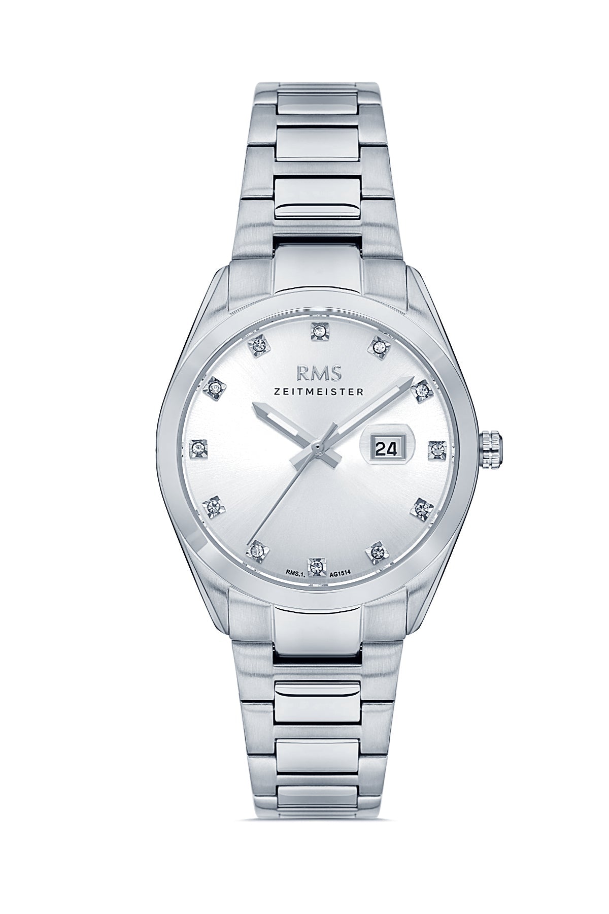 RMS Zeitmeister RMS.1.AG1514.01 women's watch with silver dial, silver case and stainless steel bracelet – view 2