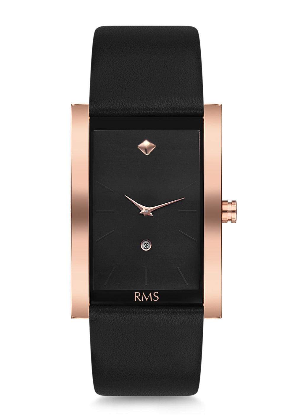 RMS Zeitmeister RMS.1.AG1116.03 men's watch with black dial, rose case and genuine leather strap – view 2